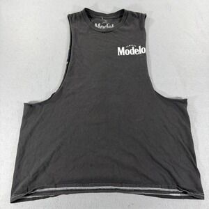 Modelo Cerveza Graphic Tank Top Black Cut Off Sleeveless Shirt Mens Large